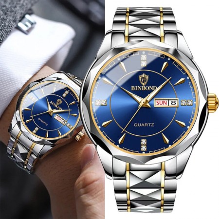BINBOND Business Watch For Men Luxury Original Waterproof Stainless Steel